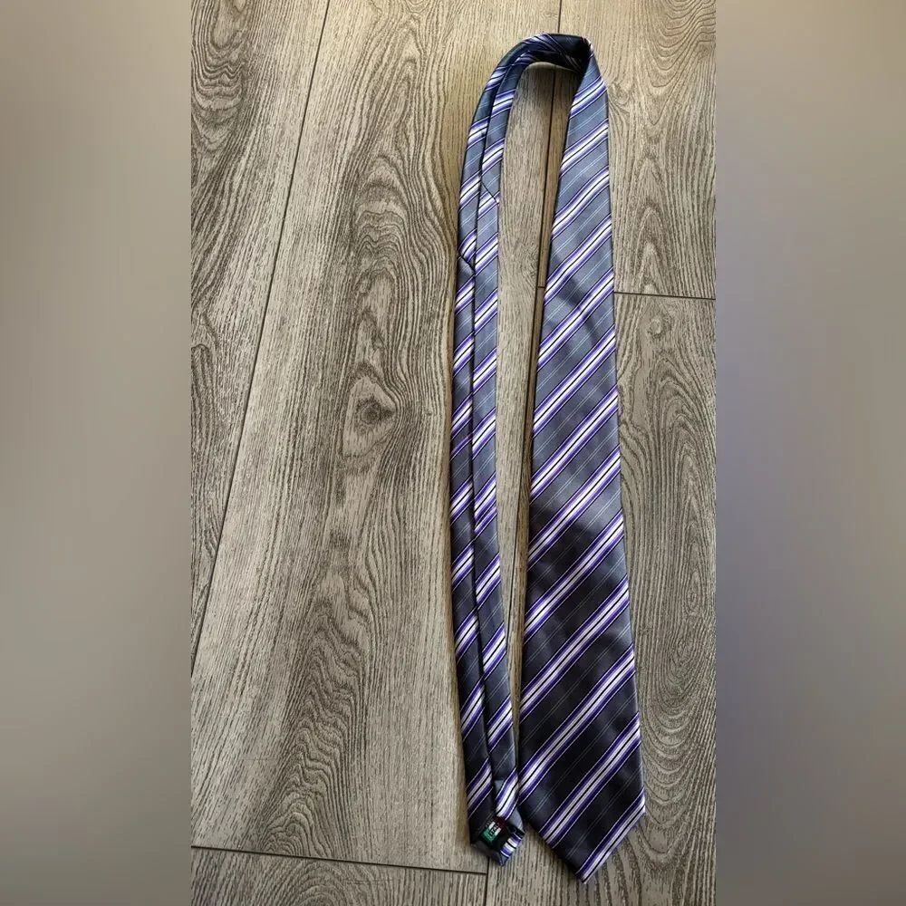 Brand Q Elegant Striped Purple Tie